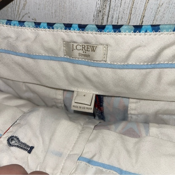 J. Crew Blue and Red Bermuda Shorts with Geometric Pattern - Picture 3 of 16